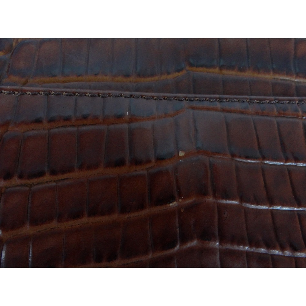 Brahmin Pecan Melbourne Croc Embossed Leather Crossbody Bag Brown Gold Hardware - Picture 9 of 12